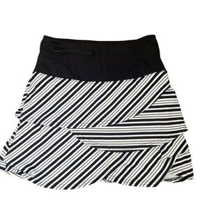 GG Blue Tiered Skort-XS black white , polyester spandex